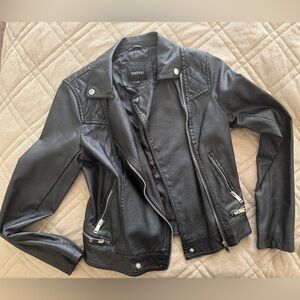 Boohoo Classic Black Leather Jacket